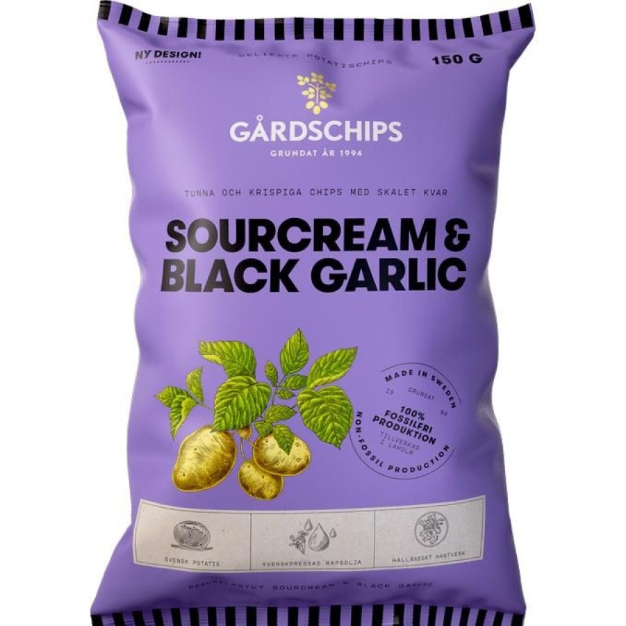 Snacks & Godis Snacks & godis | Potatischips Sourcream & Black Garlic